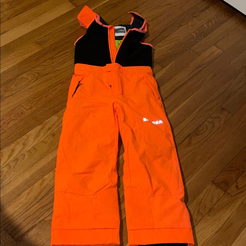 Spyder Kids Snowbib- Black and Orange